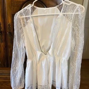 White lace spring top